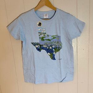 Liberty Graphics Texas print t-shirt in light blue women’s small